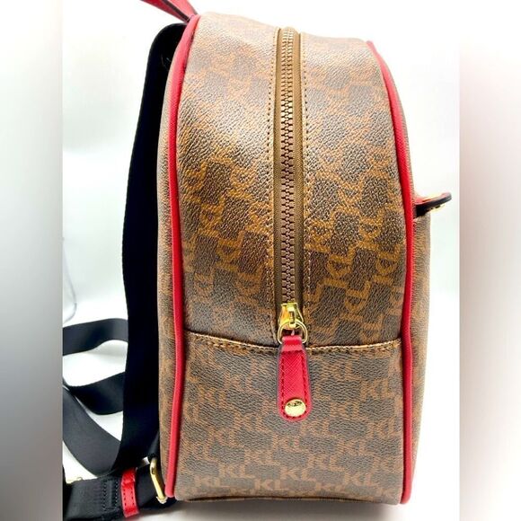NWT Karl Lagerfeld Paris Maybelle Backpack/Handbag Brown Combo main image 4